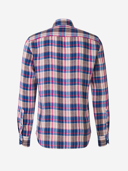 Outlet online Santa Eulalia Hombre Camisa Lino Cuadros color Fucsia sku 531-006258 01 - Foto 2