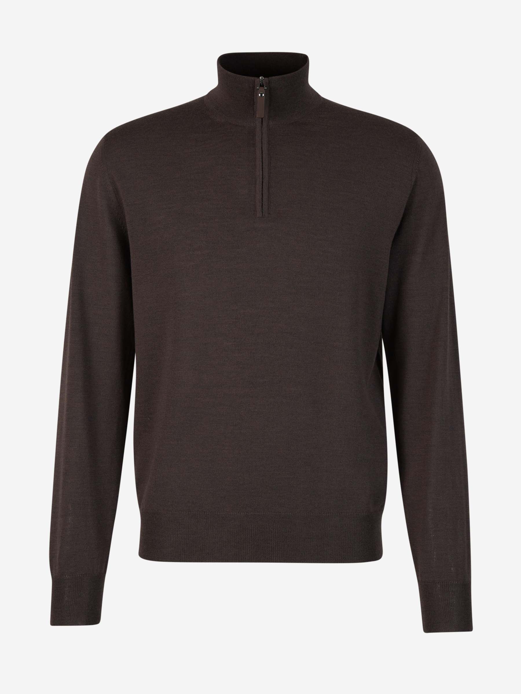 Outlet online Canali Hombre Jersey Lana Cuello Cremallera color Marrón sku 542-002233 02 - Foto 1
