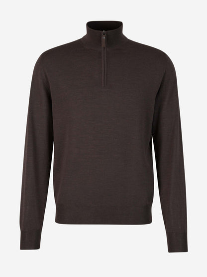 Outlet online Canali Hombre Jersey Lana Cuello Cremallera color Marrón sku 542-002233 02 - Foto 1