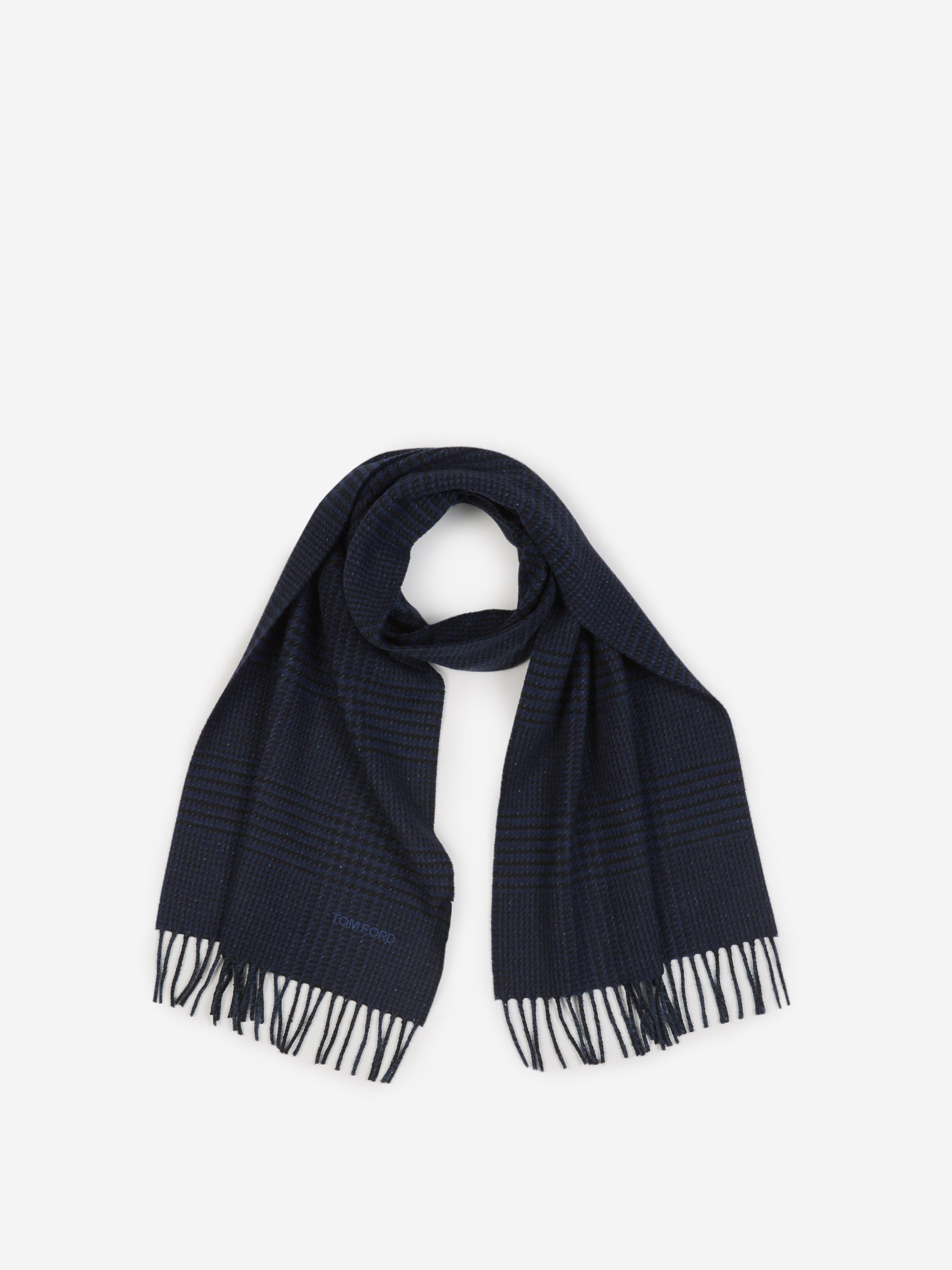 極美品✨ TOM FORD ブラック ネイビー マフラー　トムフォード シルク Tom Ford Prince of Wales Scarf Shop Online – Tom Ford – Luxury