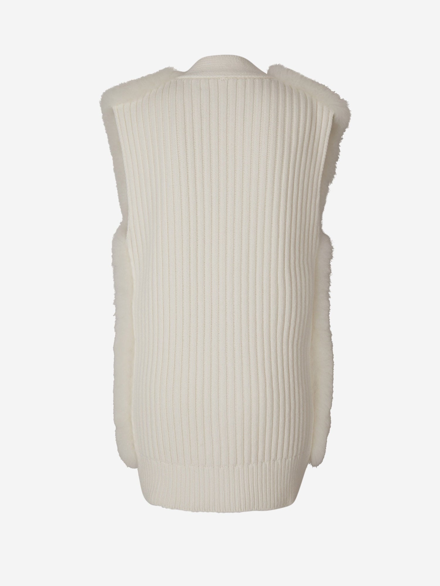 Outlet online Fabiana Filippi Mujer Chaleco Pelo Cachemira color Crema sku 775-000164 01 - Foto 3