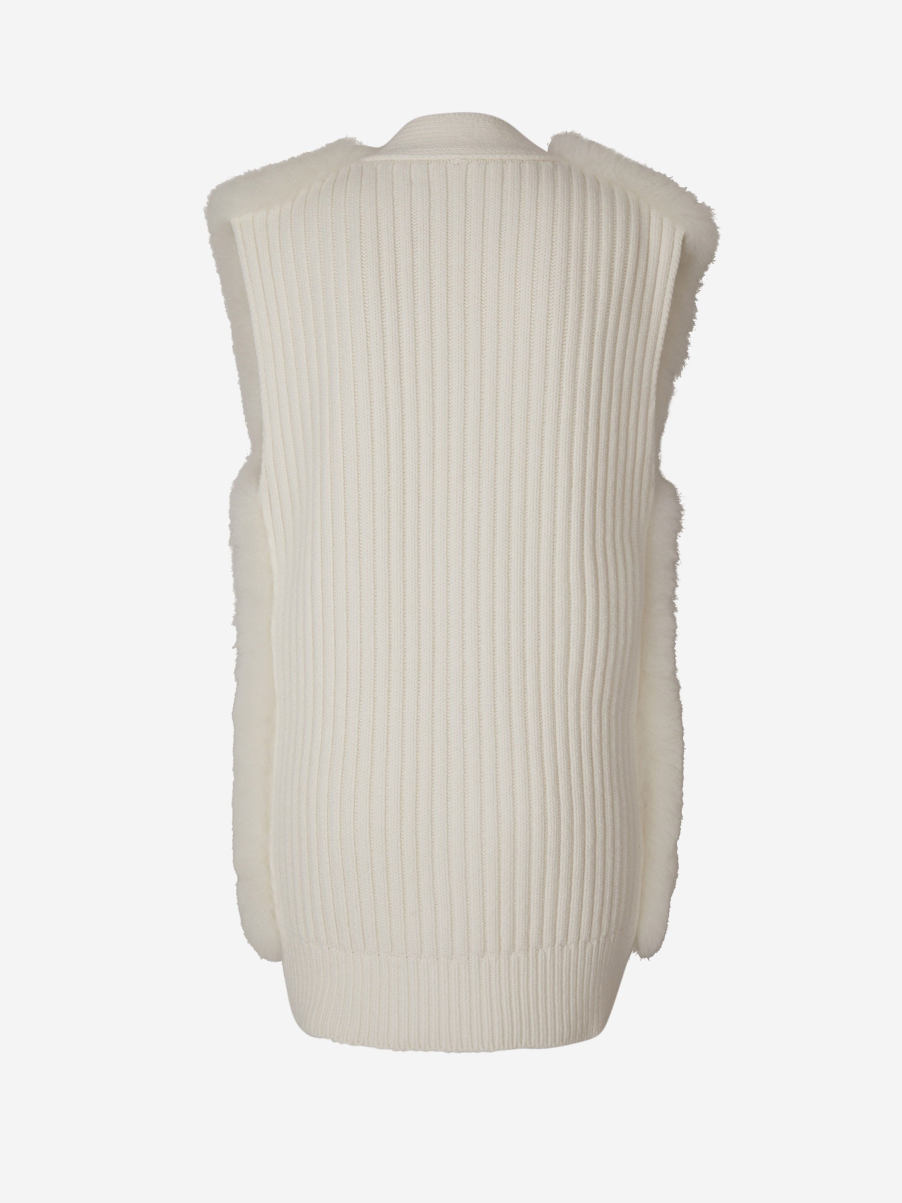 Outlet online Fabiana Filippi Mujer Chaleco Pelo Cachemira color Crema sku 775-000164 01 - Foto 3