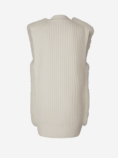 Outlet online Fabiana Filippi Mujer Chaleco Pelo Cachemira color Crema sku 775-000164 01 - Foto 3