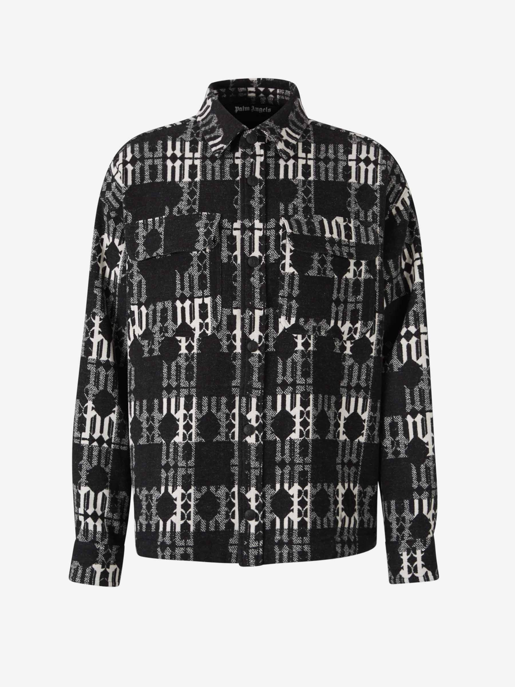 Outlet online Palm Angels Hombre Cazadora Monograma Jacquard color Negro sku 512-002303 01 - Foto 1