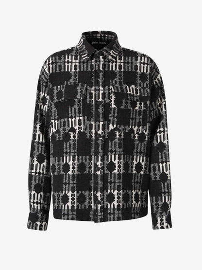 Outlet online Palm Angels Hombre Cazadora Monograma Jacquard color Negro sku 512-002303 01 - Foto 1