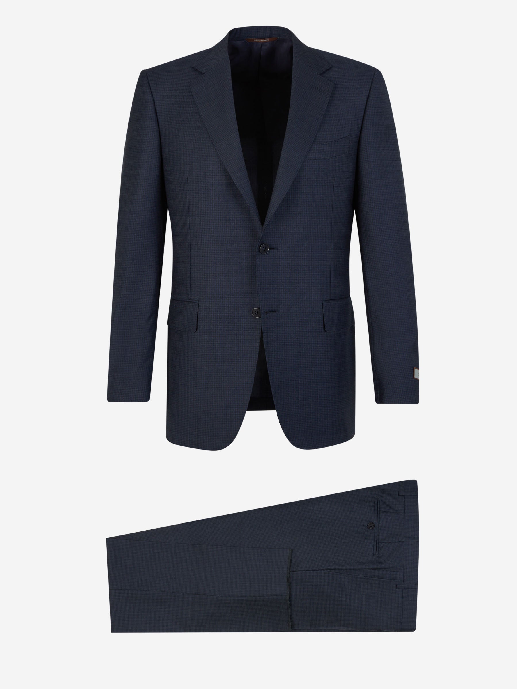 Outlet online Canali Hombre Traje Cuadros Lana color Azul Noche sku 312-002802 01 - Foto 1