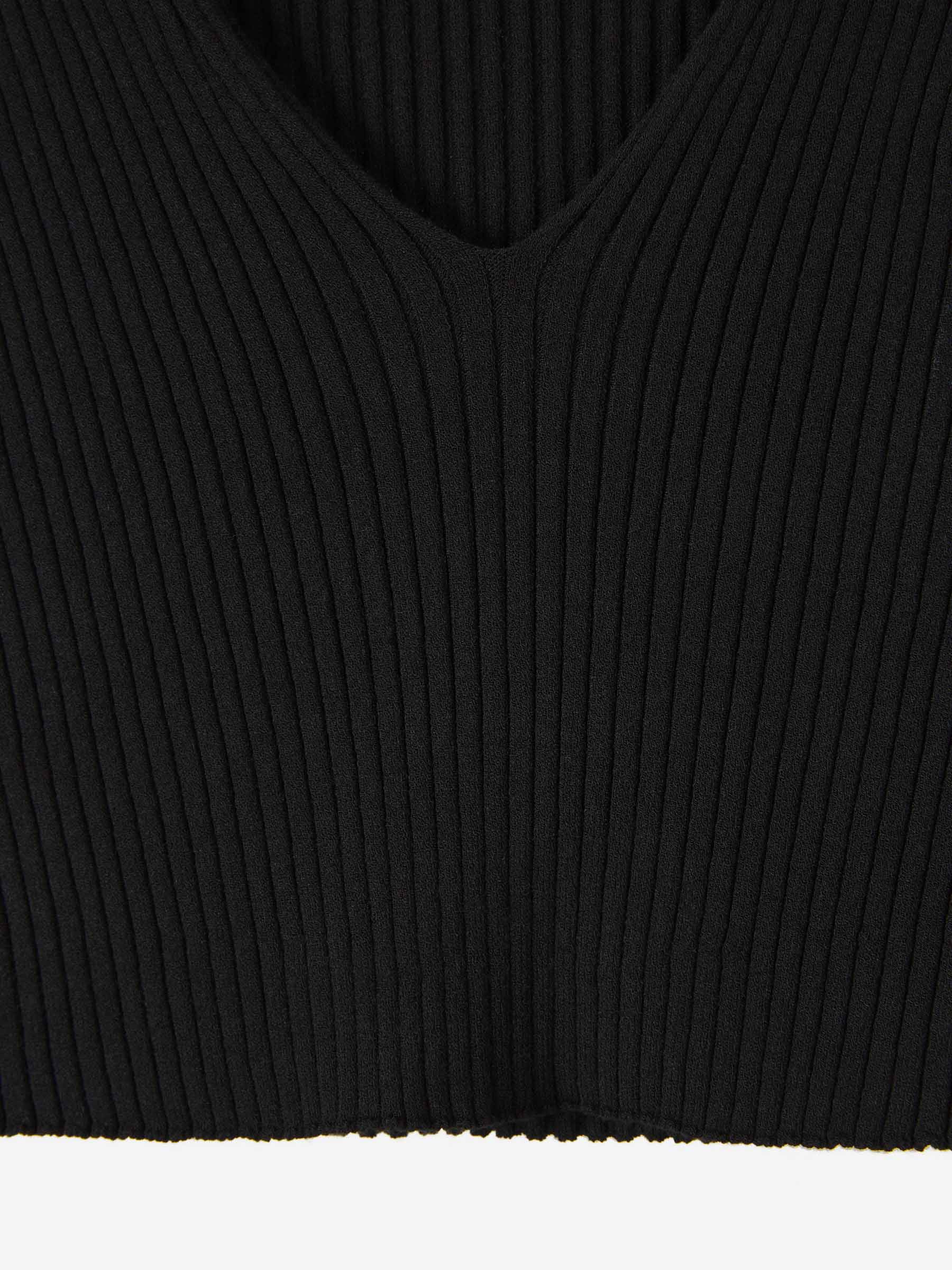 Outlet online Courrèges Mujer Top Acanalado Logo color Negro sku 711-003223 01 - Foto 4