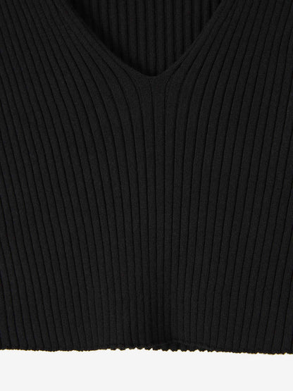 Outlet online Courrèges Mujer Top Acanalado Logo color Negro sku 711-003223 01 - Foto 4