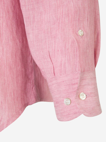 Outlet online Etro Hombre Camisa Lino Logo color Rosa sku 531-006216 01 - Foto 5