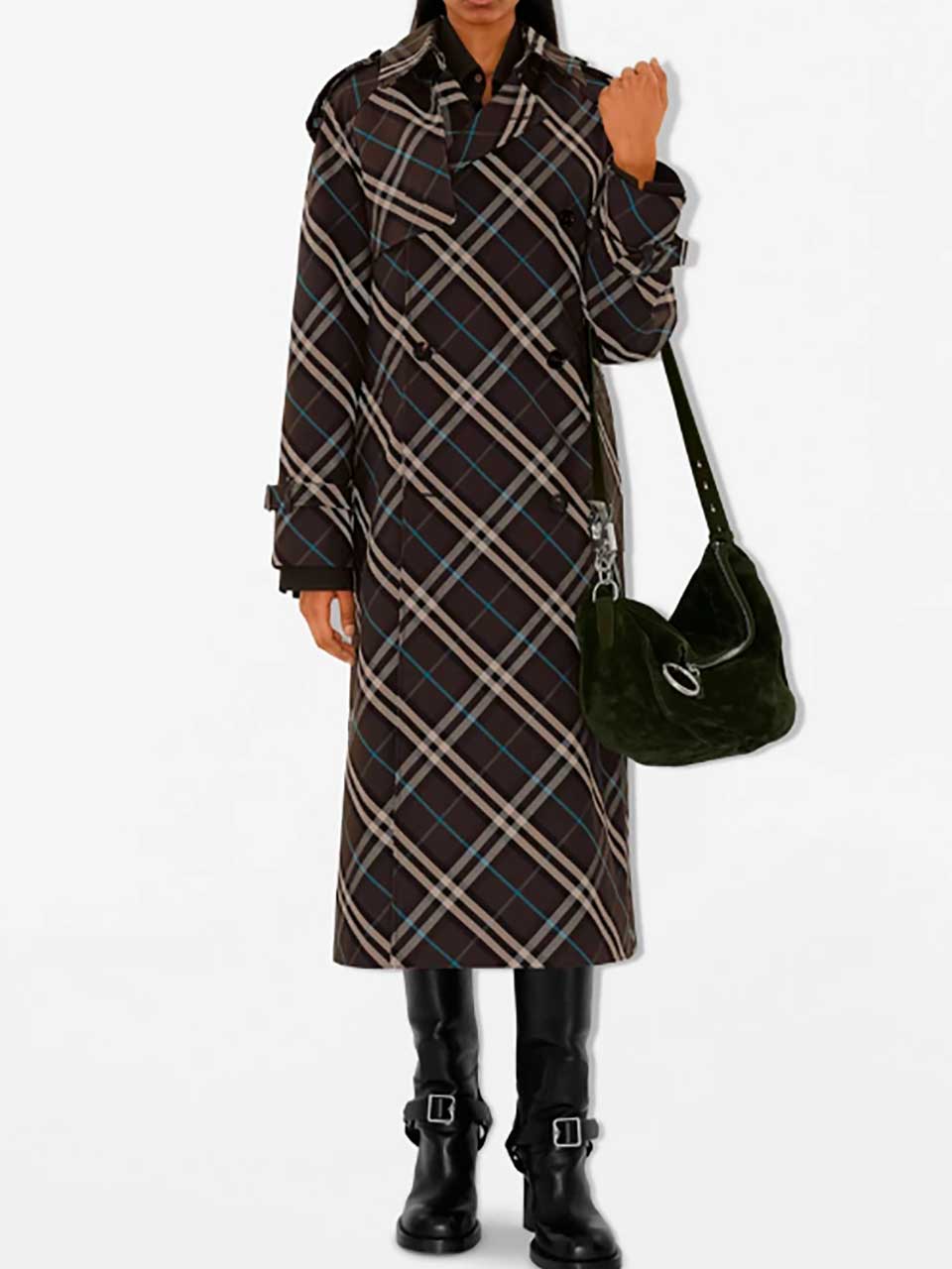 Outlet online Burberry Mujer Gabardina Motivo Cuadros color Verde Militar sku 773-000222 01 - Foto 1