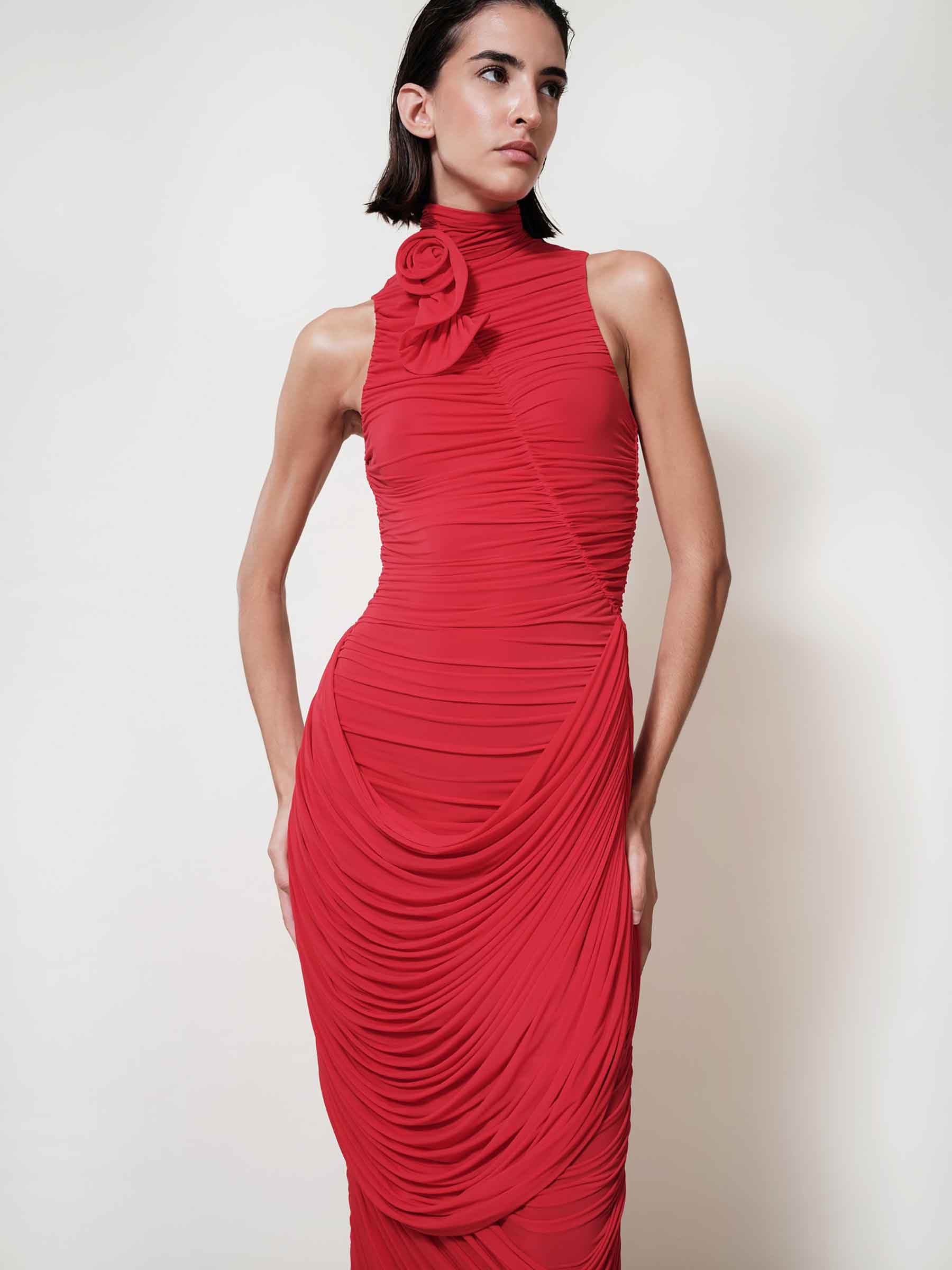 Vestido Midi Drapeado