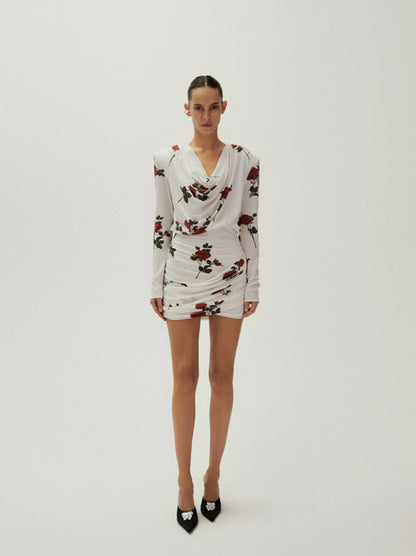 Outlet online Magda Butrym Mujer Vestido Mini Drapeado color Floral sku 731-005906 01 - Foto 1