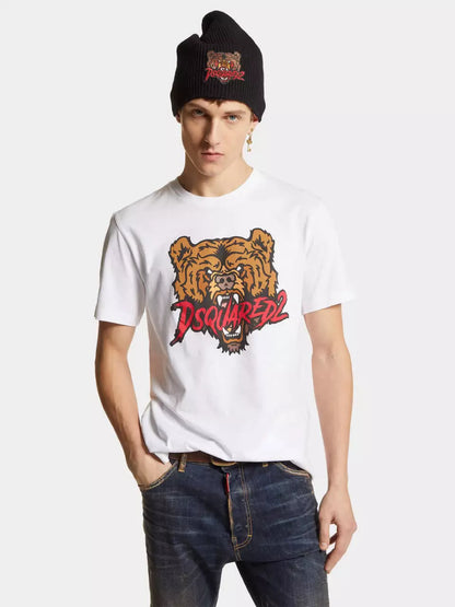 Outlet online Dsquared2 Hombre Camiseta Bear color Blanco sku 553-003797 01 - Foto 1