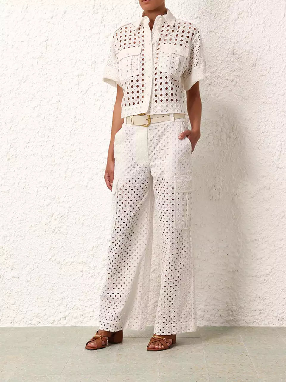 Zimmermann Pantalones Cargo Matchmaker color Blanco sku 761-003391 01 - Foto 2