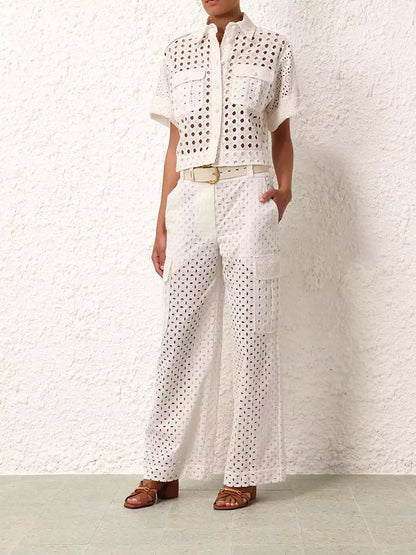 Zimmermann Pantalones Cargo Matchmaker color Blanco sku 761-003391 01 - Foto 2