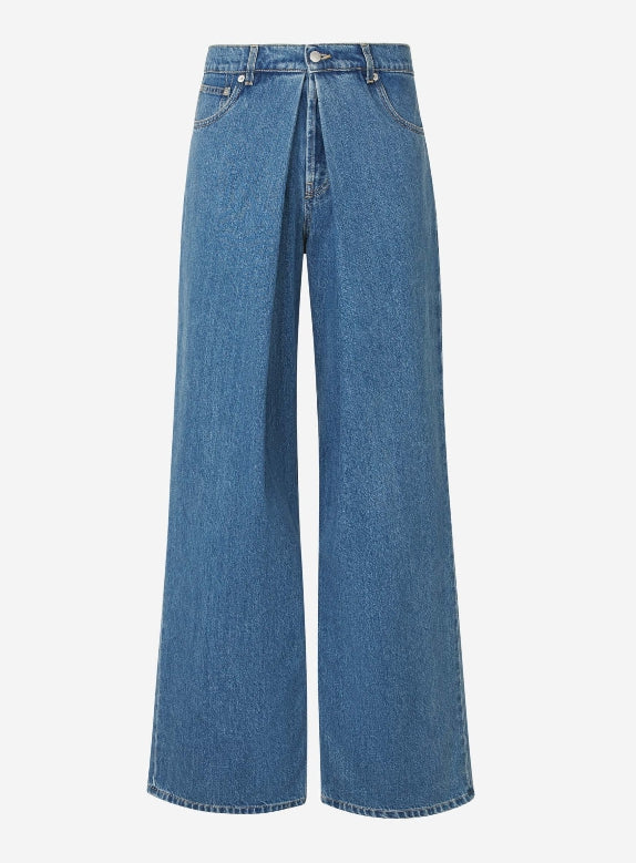 Outlet online Alexander McQueen Hombre Jeans Wide Leg Algodón color Azul Denim sku 522-002517 01 - Foto 1
