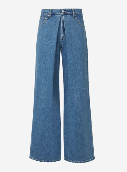 Outlet online Alexander McQueen Hombre Jeans Wide Leg Algodón color Azul Denim sku 522-002517 01 - Foto 1