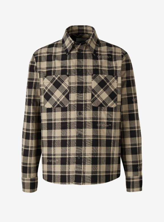 Off-White Camisa Motivo Cuadros color Negro sku 531-006026 01 - Foto 1