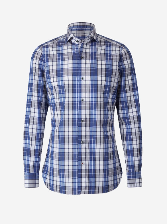 Isaia Camisa Motivo Cuadros color Azul Cobalto sku 531-006005 01 - Foto 1