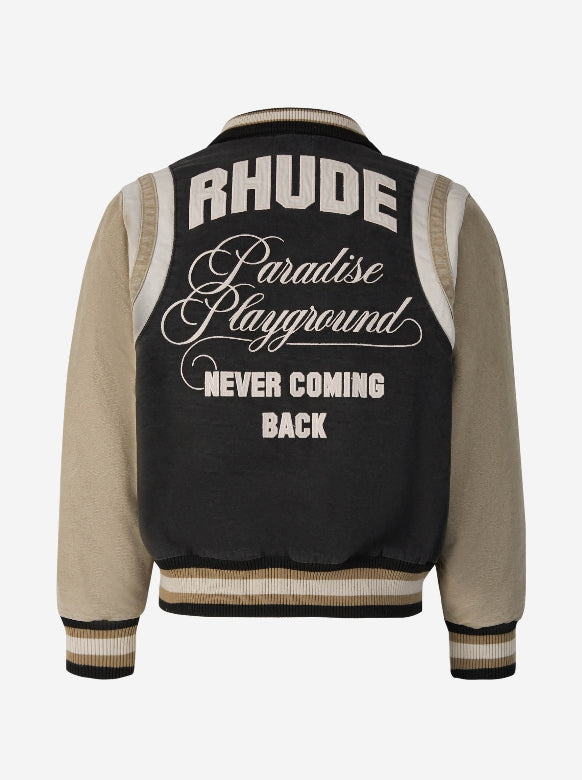 Rhude Chaqueta Washed Canvas Varsity color Negro sku 512-002071 00 - Foto 1