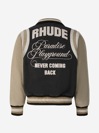Rhude Chaqueta Washed Canvas Varsity color Negro sku 512-002071 00 - Foto 1