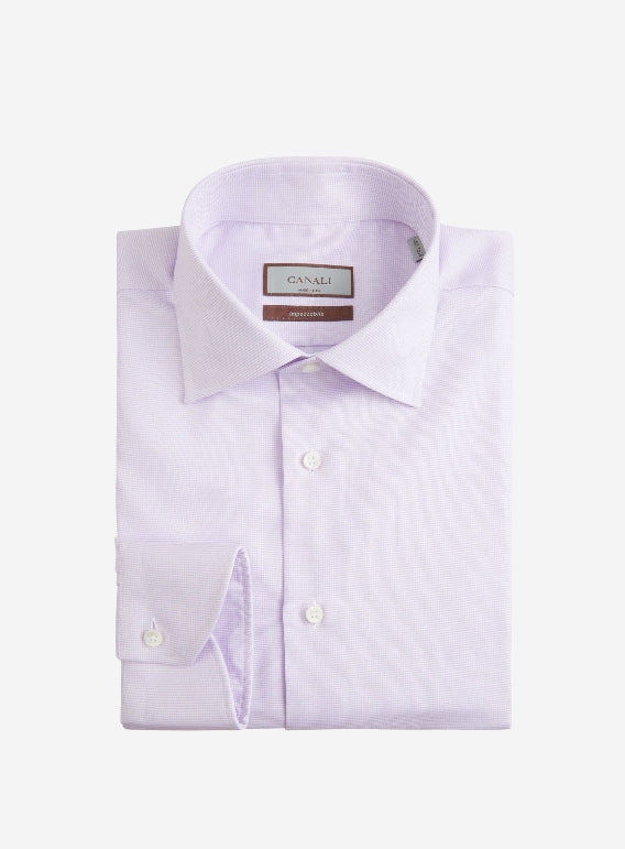 Canali Camisa Motivo Geométrico color Lila sku 401-003070 01 - Foto 1