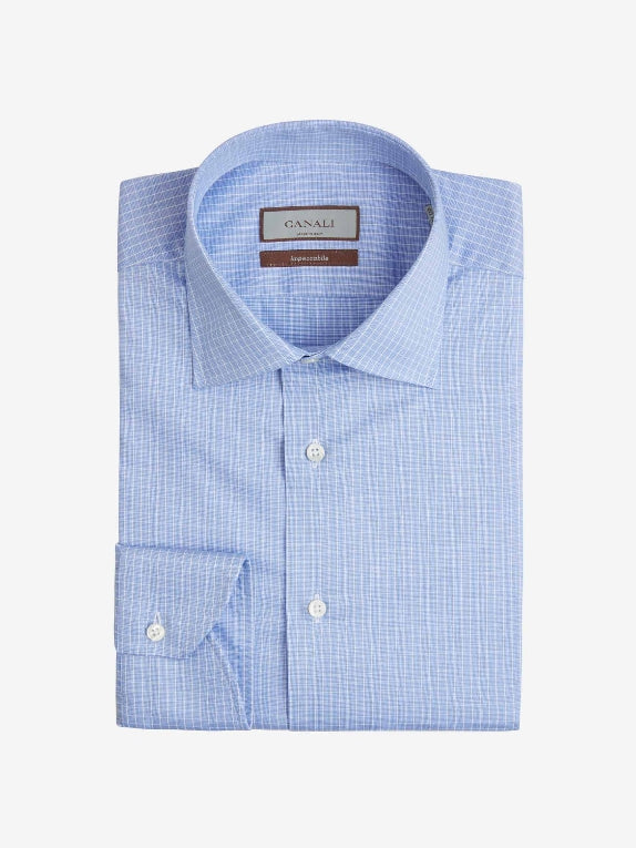 Canali Camisa Motivo Cuadros color Azul Cielo sku 401-003074 01 - Foto 1