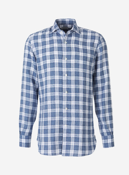 Santa Eulalia Camisa Cuadros Lino color Azul Denim sku 531-005146 01 - Foto 1