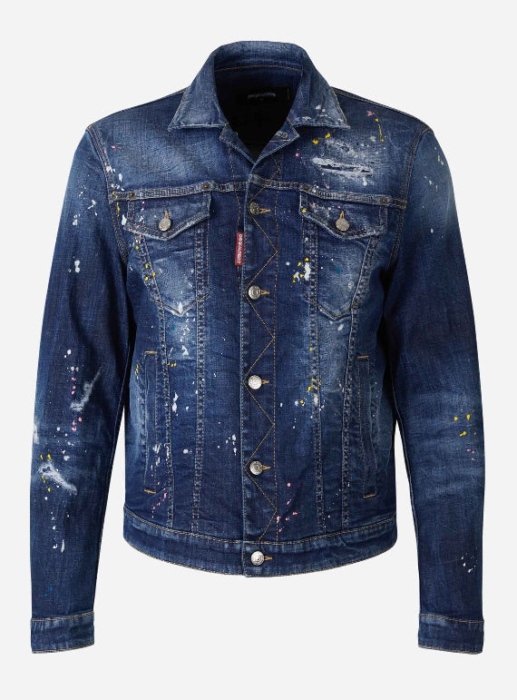 Dsquared2 Cazadora Denim Salpicaduras color Azul Marino sku 512-002098 01 - Foto 1