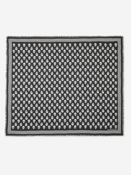 Alexander McQueen Fular Biker Skull color Negro sku 630-001391 01 - Foto 2