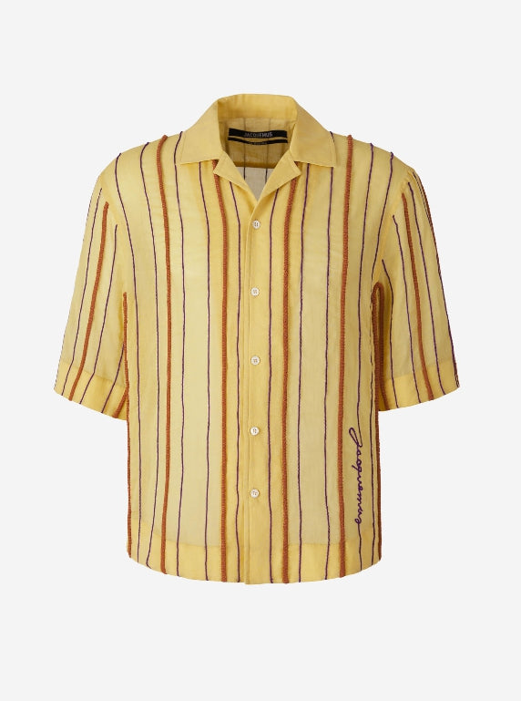 Jacquemus Camisa Motivo Rayas Relieve color Amarillo sku 532-000460 01 - Foto 1