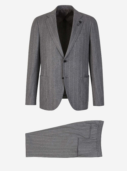 Lardini Traje Motivo Rayas color Gris Piedra sku 312-002749 02 - Foto 1