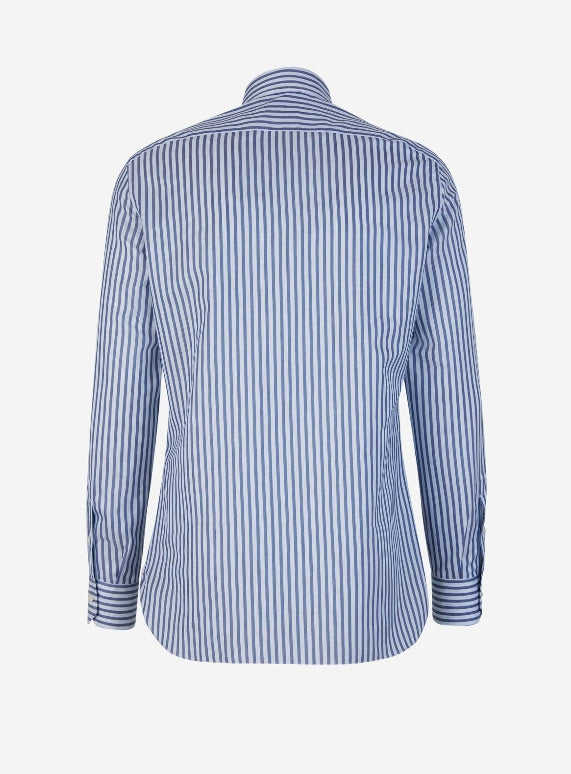 Isaia Camisa Rayas Algodón color Azul Marino sku 531-006007 01 - Foto 1