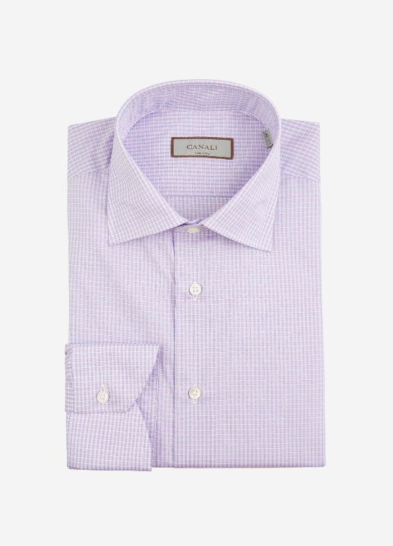 Canali Camisa Motivo Cuadros color Rosa Claro sku 401-003076 01 - Foto 1