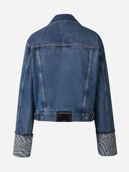 Alexander Wang Cazadora Denim Logo color Azul Cobalto sku 741-002007 01 - Foto 1