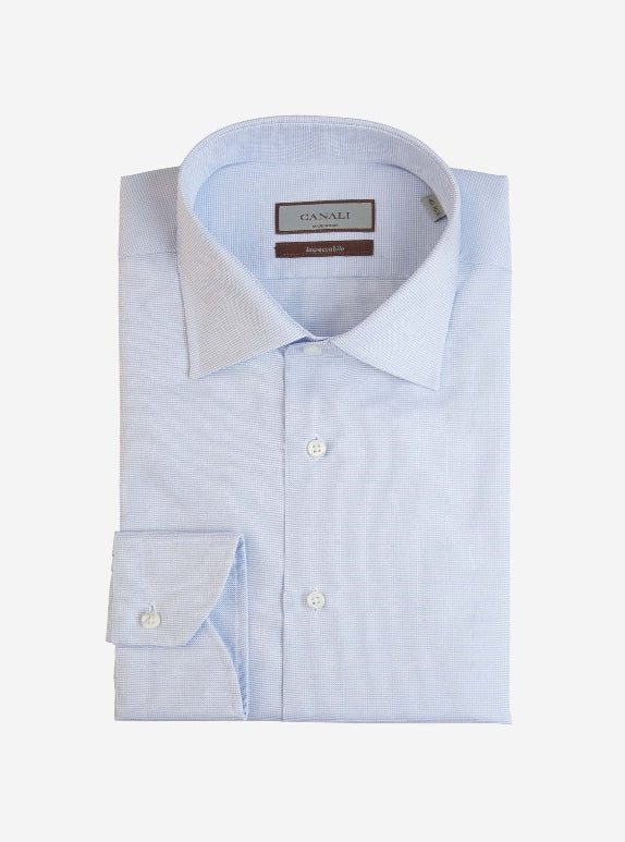 Canali Camisa Motivo Geométrico color Azul Cielo sku 401-003070 02 - Foto 1