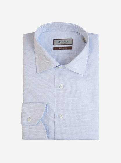 Canali Camisa Motivo Geométrico color Azul Cielo sku 401-003070 02 - Foto 1