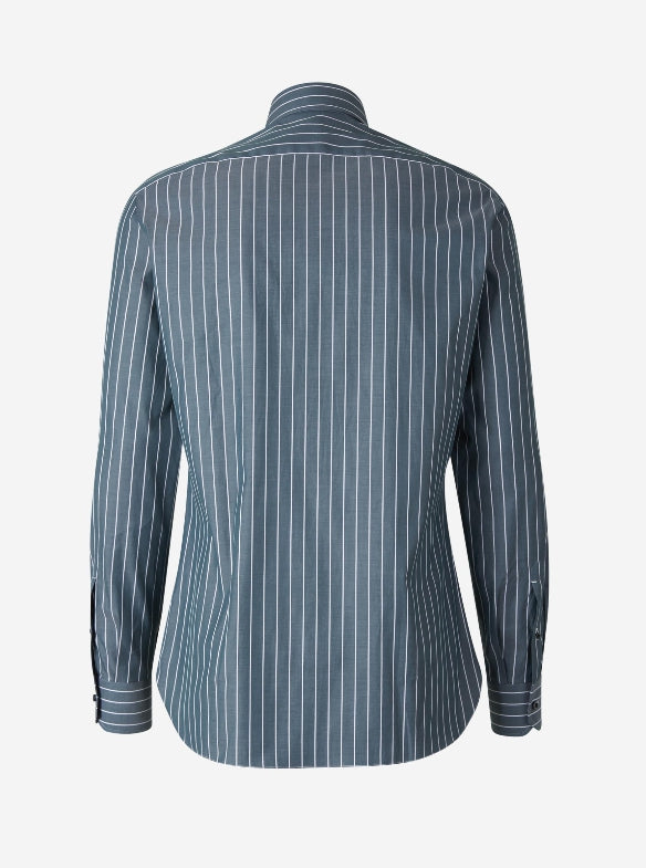 Isaia Camisa Rayas Algodón color Azul Denim sku 531-006006 01 - Foto 2