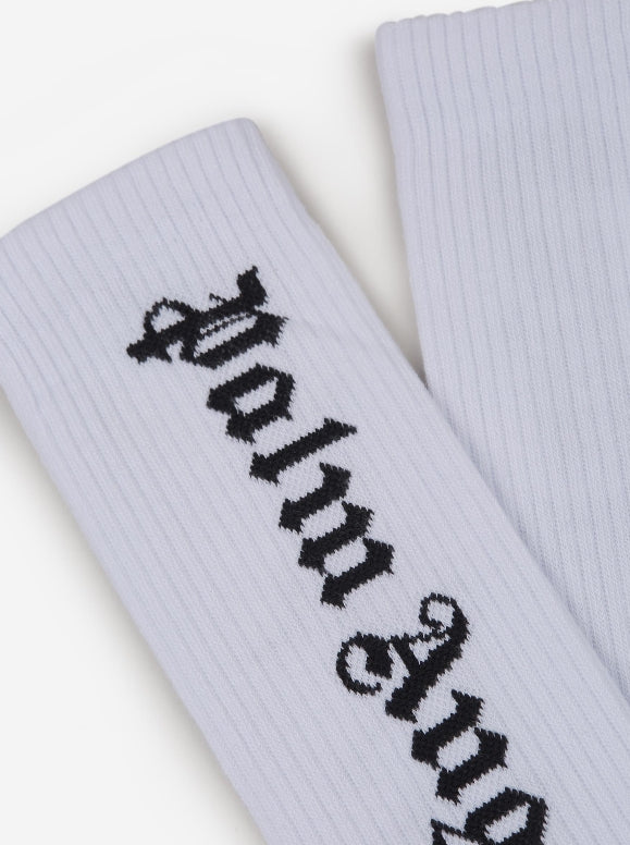 Palm Angels Calcetines Logo Canalé color Blanco sku 642-000448 01 - Foto 1