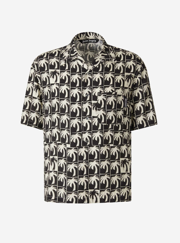 Palm Angels Camisa Gráfico Palmeras color Negro sku 532-000496 01 - Foto 1