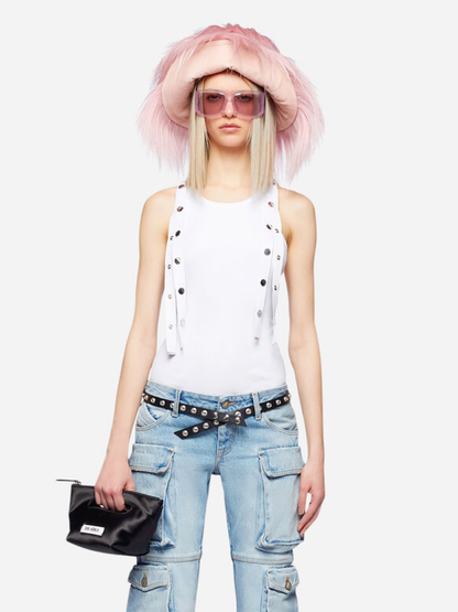 Outlet online The Attico Mujer Top Tirantes Ribetes color Blanco sku 782-001540 01 - Foto 2