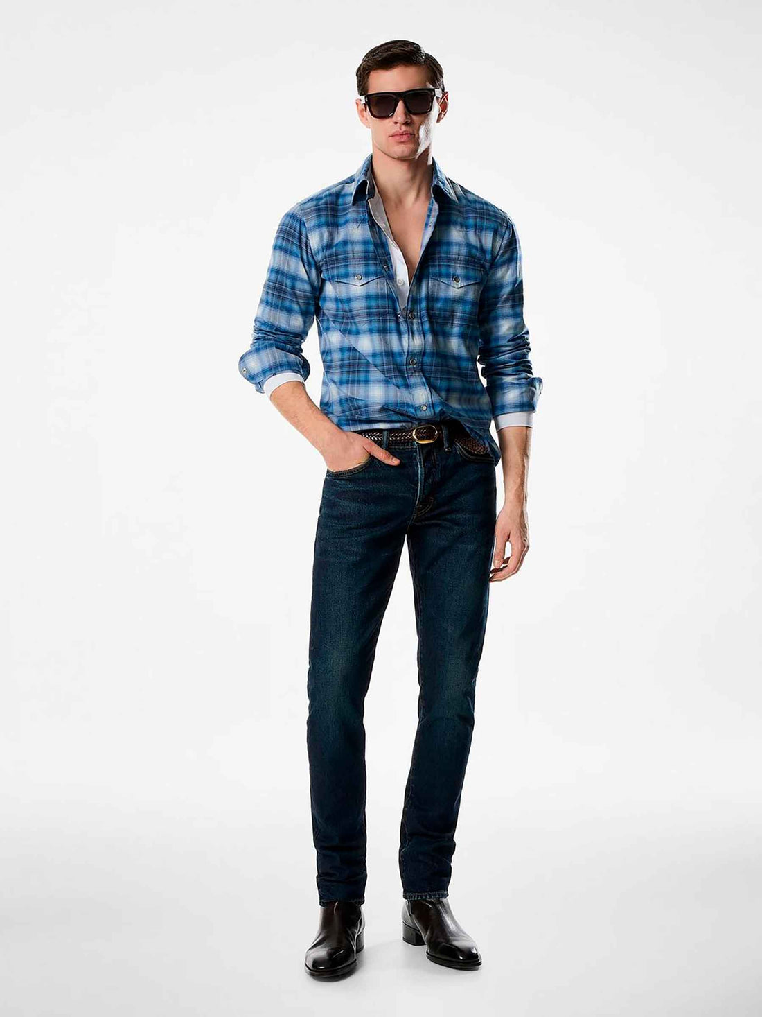 Outlet online Tom Ford Hombre Camisa Casual Western color Azul sku 531-006641 01 - Foto 2