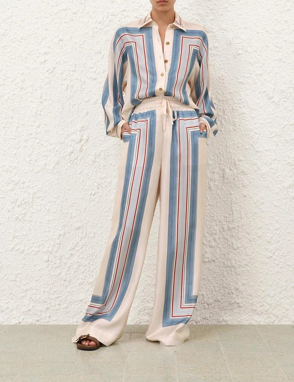 Outlet online Zimmermann Mujer Pantalones Anchos Rayas color Multicolor sku 761-004016 01 - Foto 2