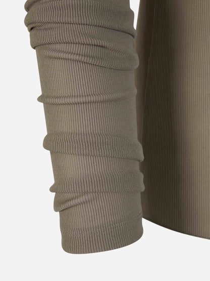 Outlet online Ami Paris Hombre Jersey Acanalado Viscosa color Verde Militar sku 542-002342 01 - Foto 4