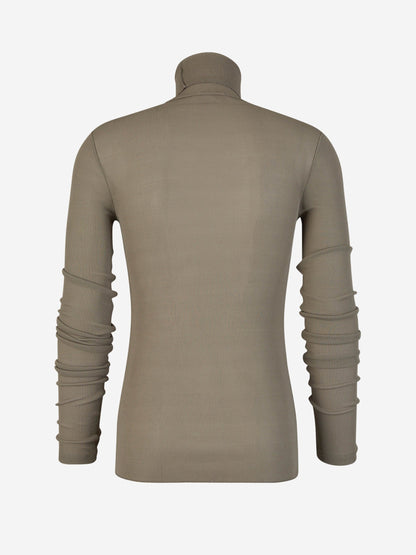 Outlet online Ami Paris Hombre Jersey Acanalado Viscosa color Verde Militar sku 542-002342 01 - Foto 2