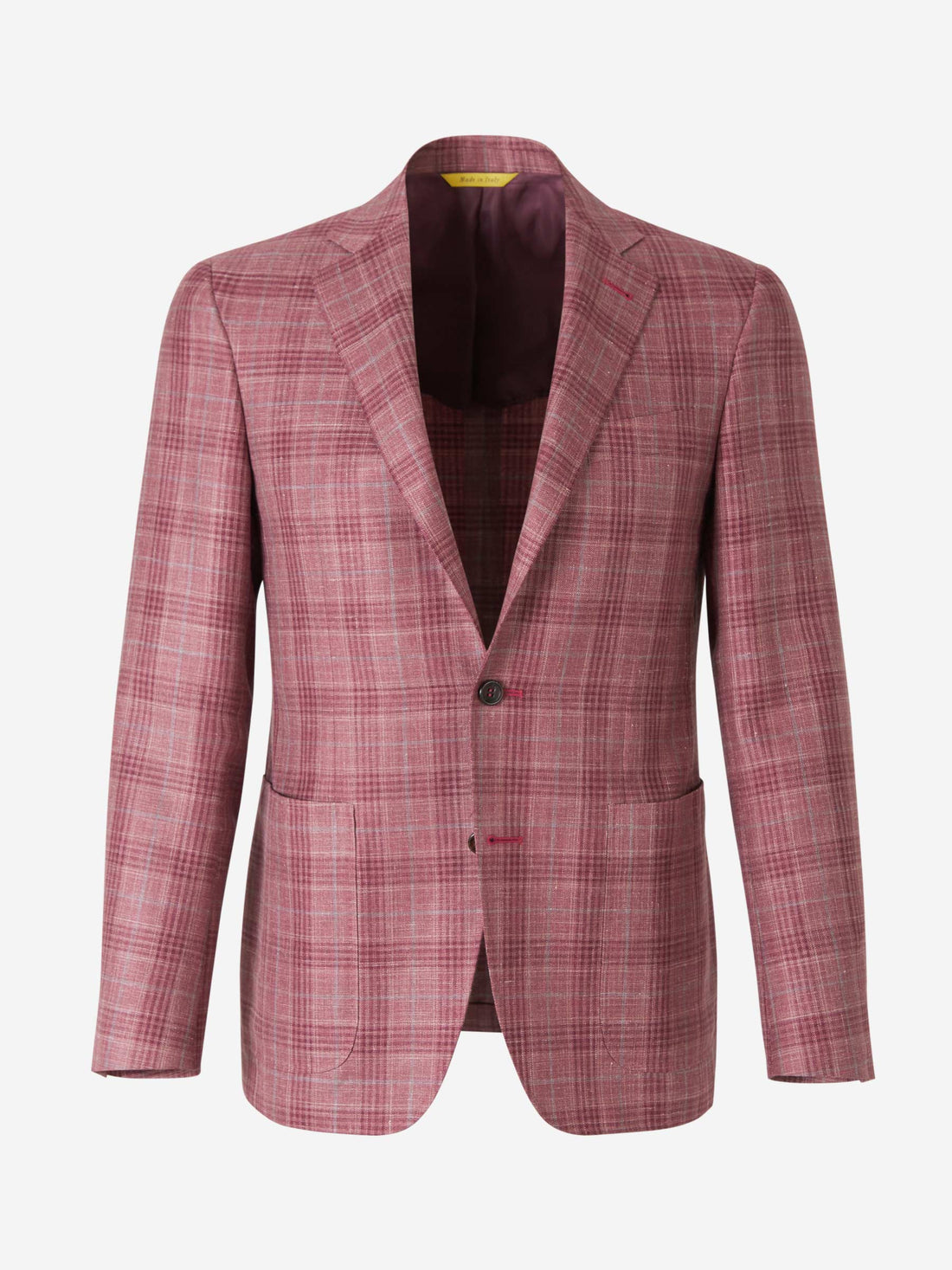 Canali Americana de Lana y Seda a Cuadros color Burdeos sku 302-003048 01 - Foto 1