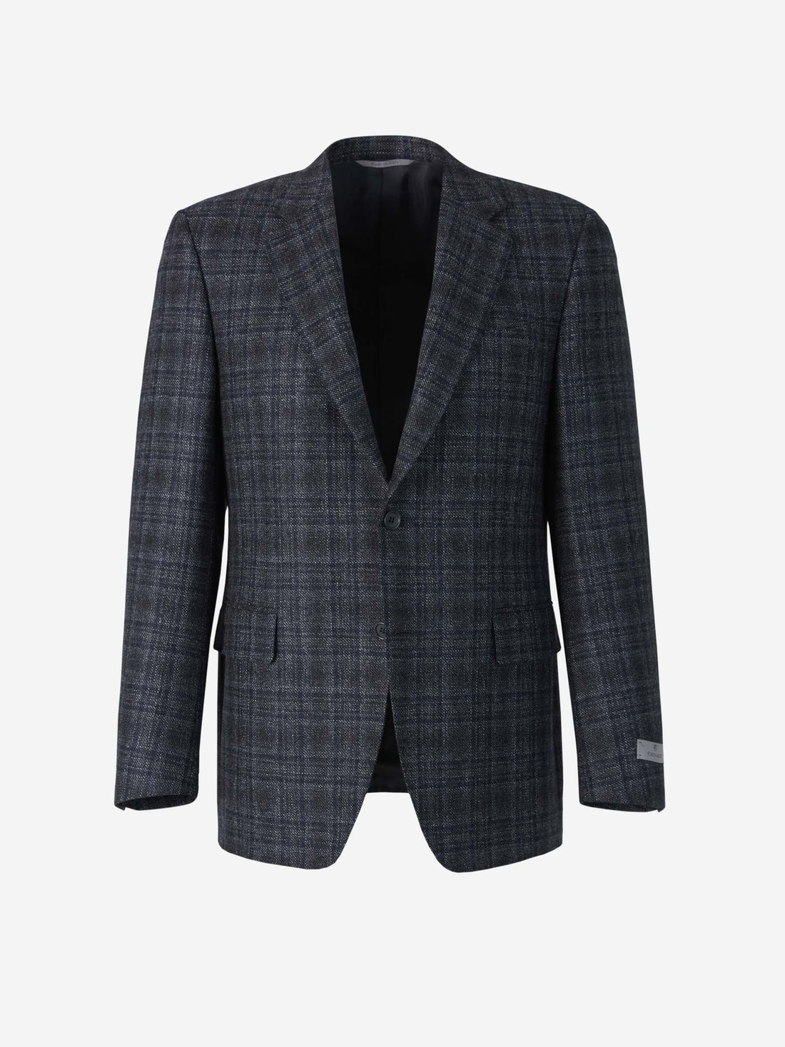 Canali Americana Motivo Cuadros Lana color Gris Oscuro sku 302-003250 01 - Foto 1