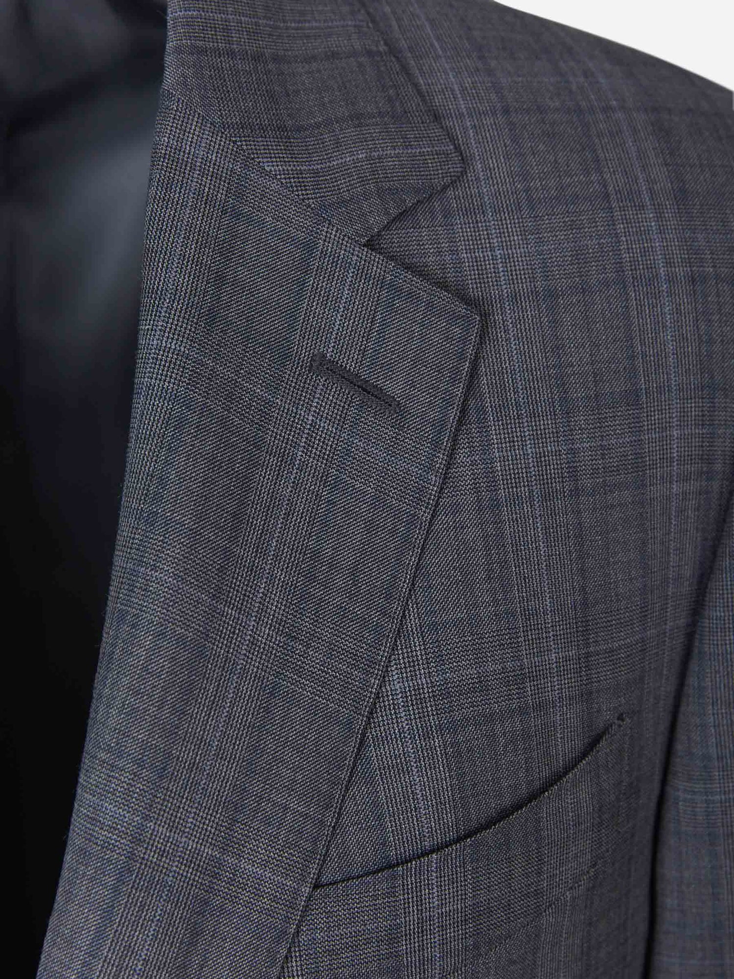 Outlet online Canali Hombre Traje Cuadros Lana color Gris Carbón sku 312-002650 01 - Foto 3