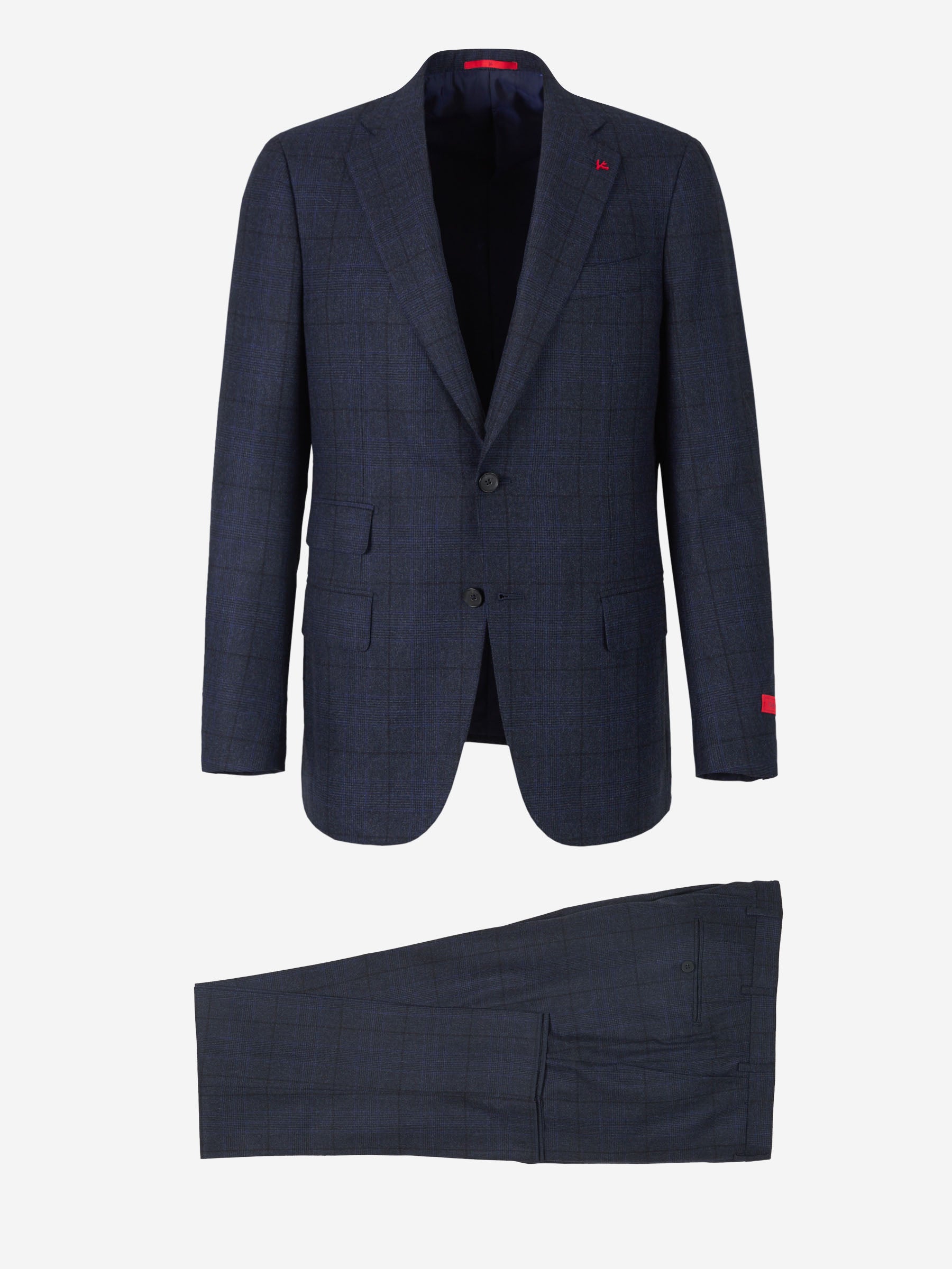Outlet online Isaia Hombre Traje de Lana y Cashmere a Cuadros color Azul Noche sku 312-002680 01 - Foto 1