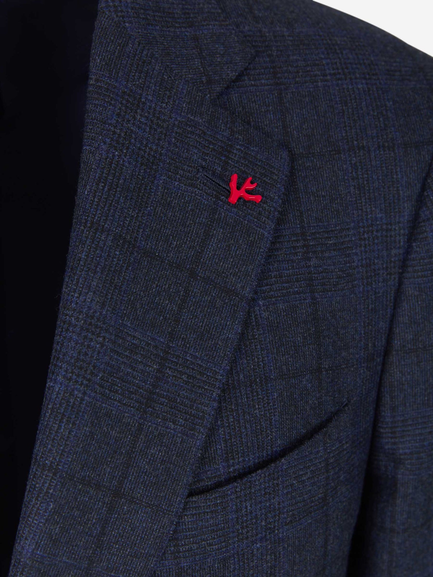 Outlet online Isaia Hombre Traje de Lana y Cashmere a Cuadros color Azul Noche sku 312-002680 01 - Foto 3